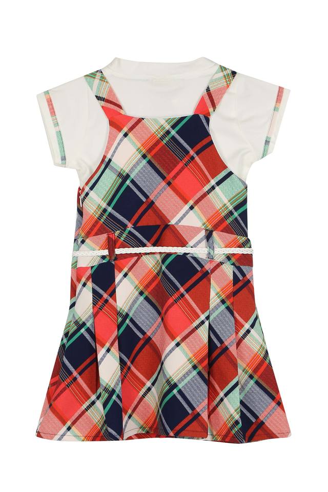 Girls checked outlet pinafore