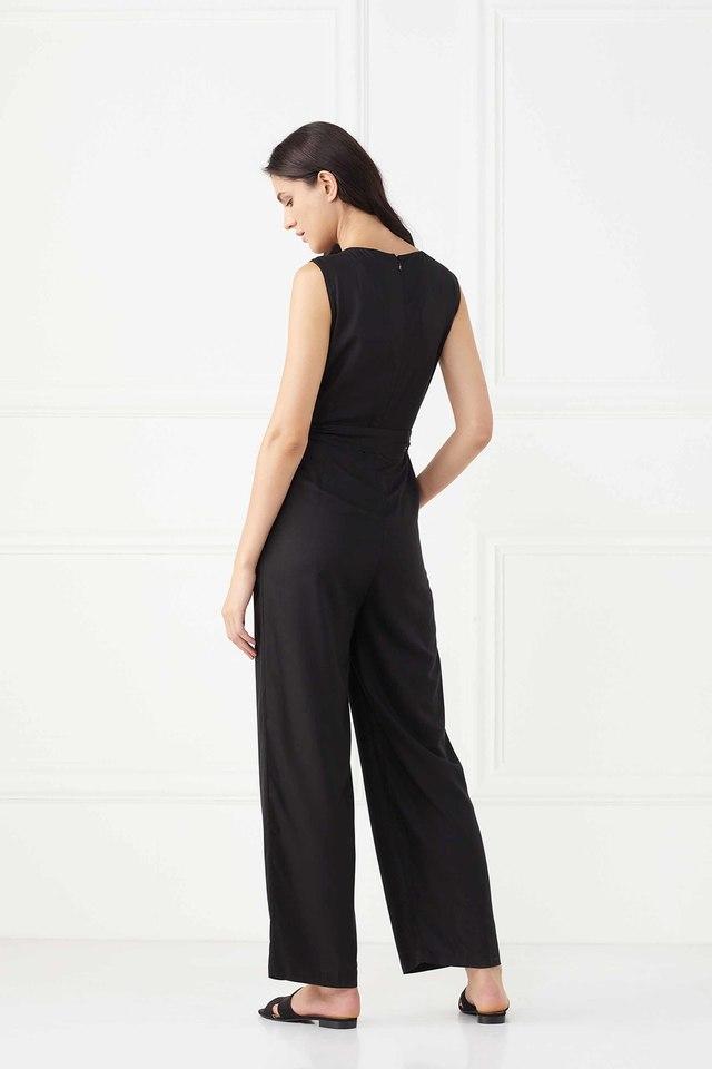 JUMPSUIT WITH WRAP TROUSERS  Black  ZARA India