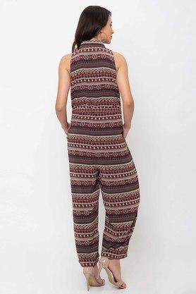 Aztec print store tie waist jumpsuit