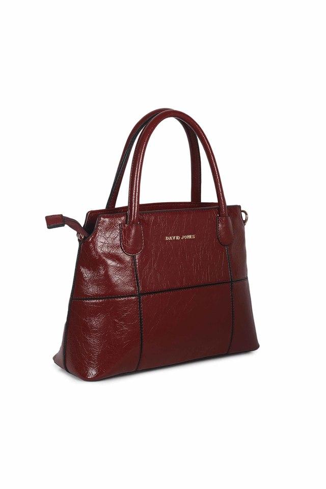 Buy DAVID JONES Maroon Womens PU Satchel Handbag