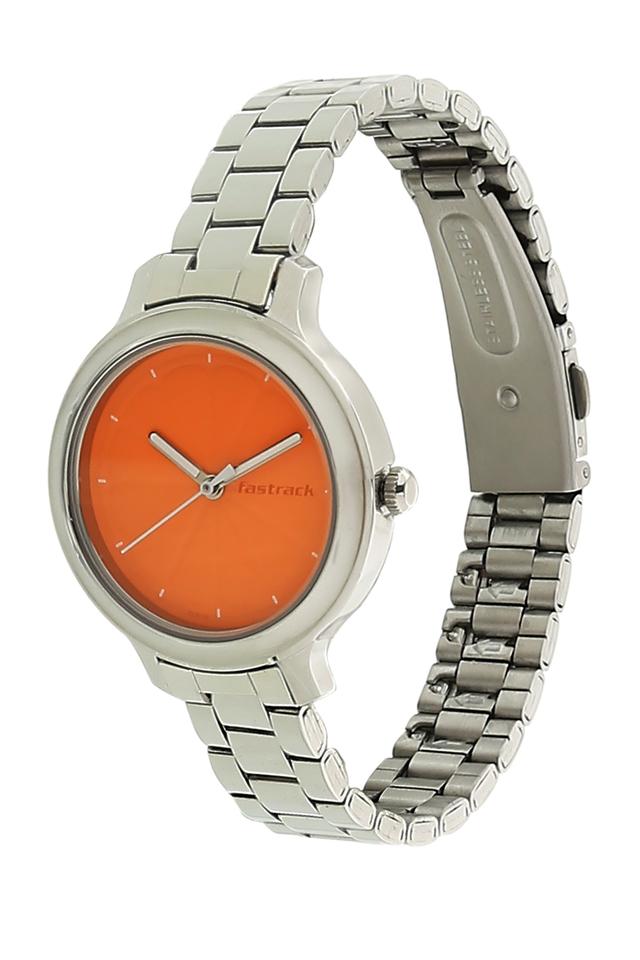 Fastrack watches orange on sale dial