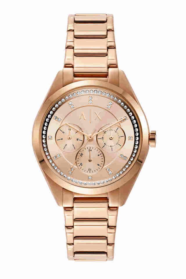 Armani exchange watch rose on sale gold