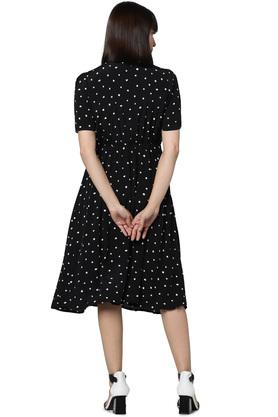 Black polka dot outlet shirt dress