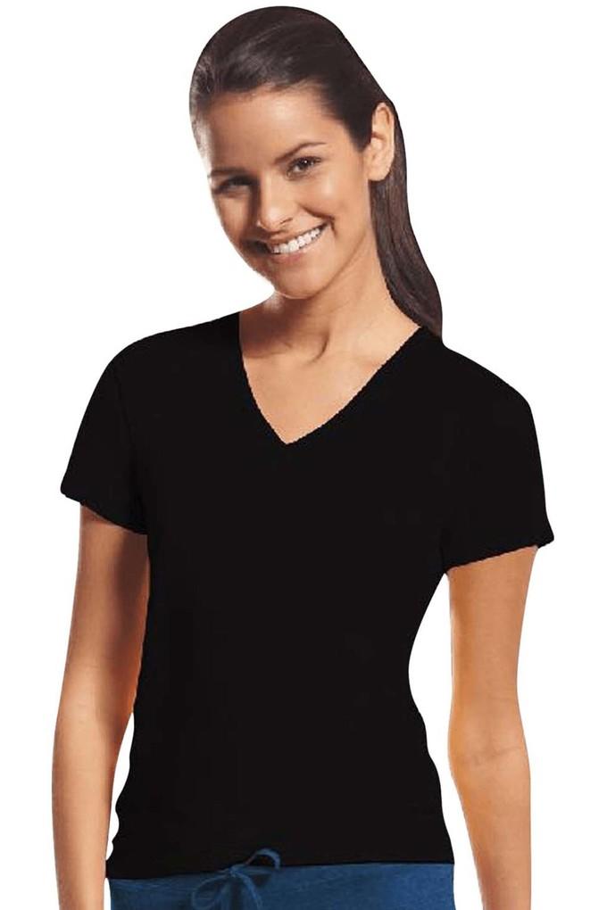 V-neck T-shirt - Black - Ladies