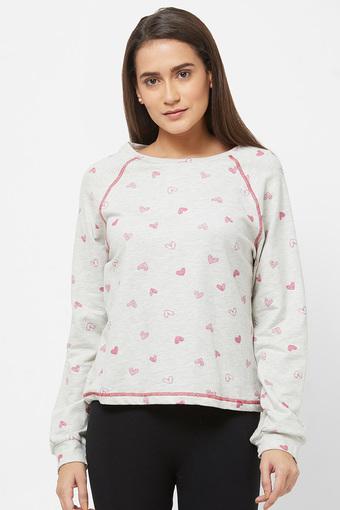 heart print sweatshirt