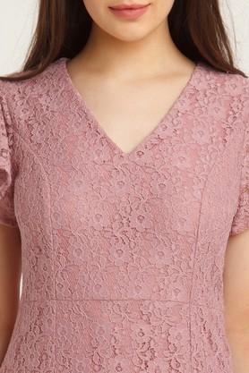 Phase eight trinity corded store lace dress dusty rose