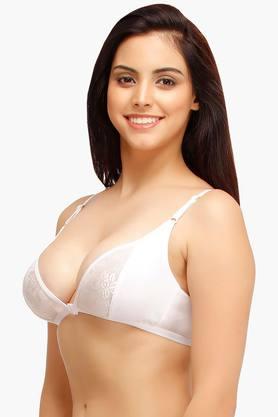 Buy Clovia Cotton Rich Non-Padded Non-Wired Bra with Detachable Transparent  Straps Pink online