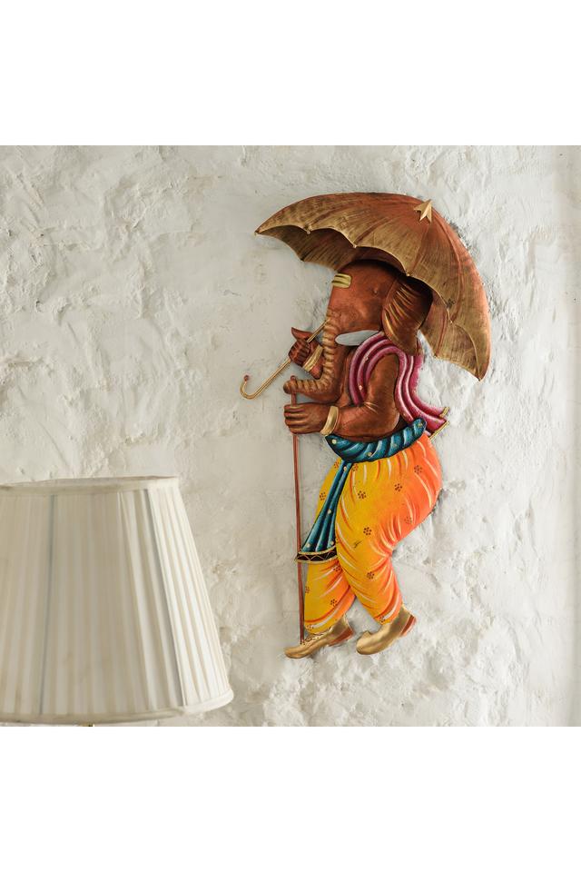 Buy ECRAFTINDIA Wrought Iron Bansuri Ganesha Wall Hanging Decorative