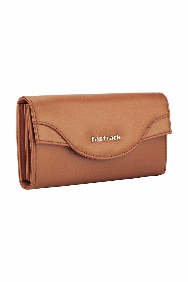 Button Closure PU Womens Casual Wallet