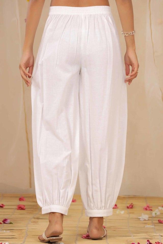 White cotton dhoti pants by Khela Kids  The Secret Label