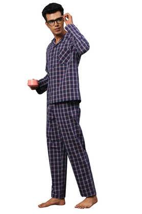 Checks Cotton Regular Fit Men s Pyjama Set