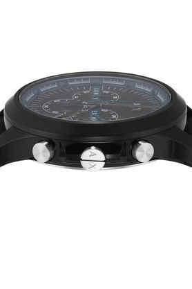 Mens 46 mm Black Dial Silicone Chronograph Watch AX2447I