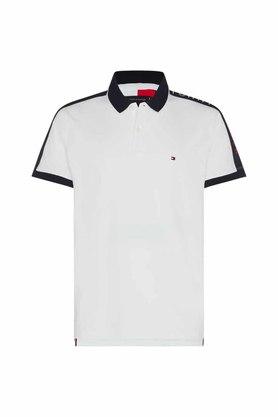 Buy TOMMY HILFIGER Mens Regular Fit Solid Polo Neck T Shirt