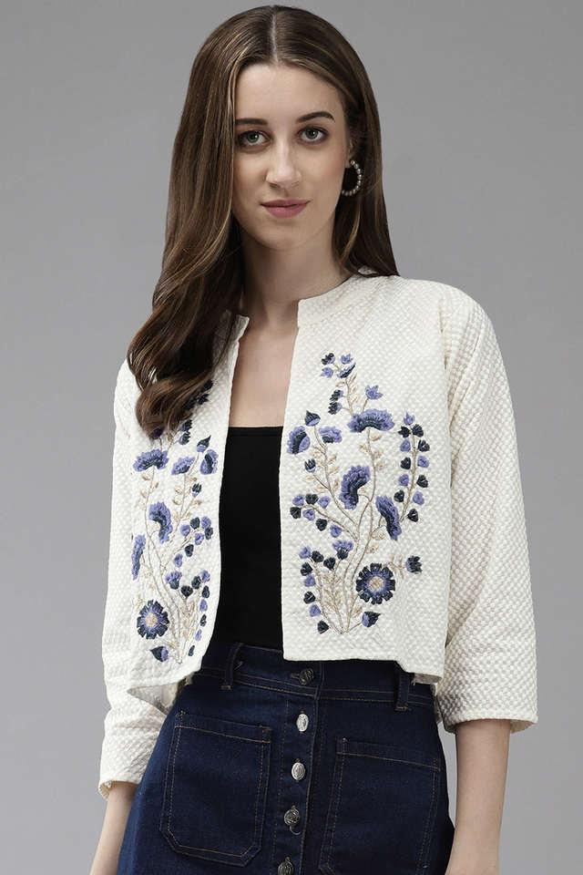 Buy AARIKA Multi Embellished Collared Cotton Women s Party Wear Jacket Shoppers Stop