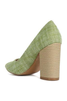 Green pumps block online heel