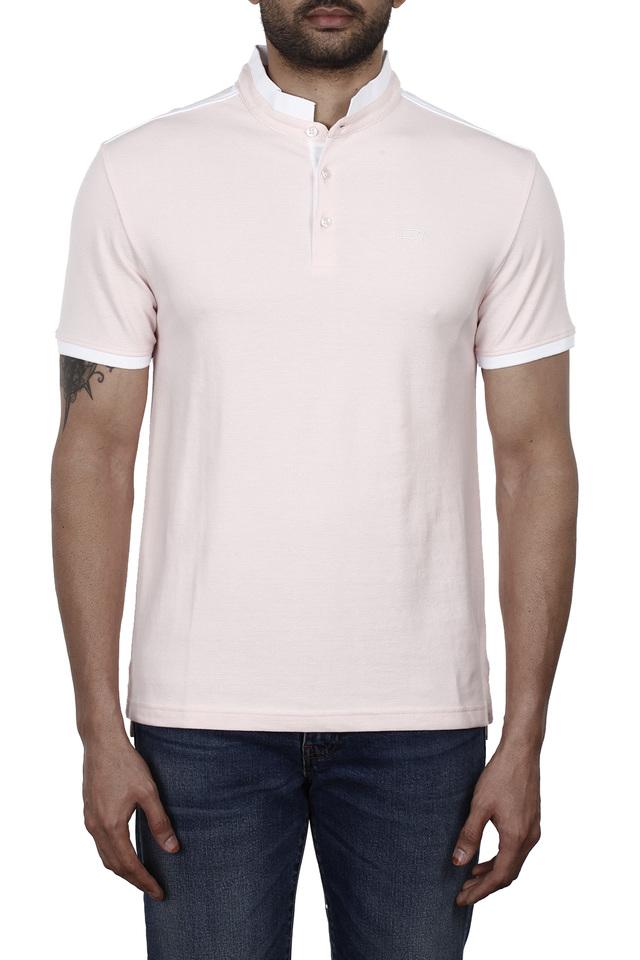 Buy LEVIS Pink Mens Mandarin Collar Solid T-Shirt | Shoppers Stop