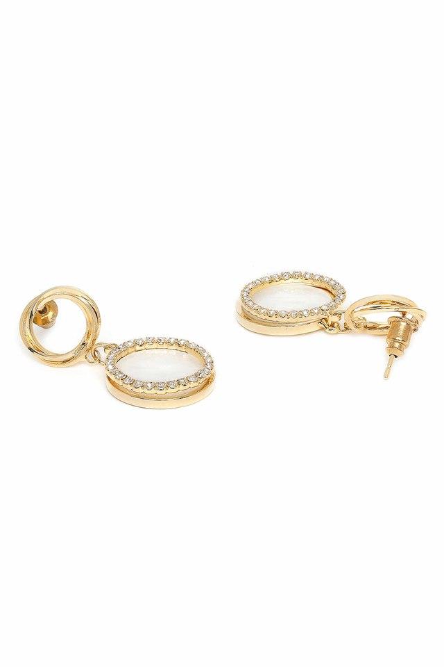 Buy BELLEZIYA Stone Embedded Hoop Drop Stud Earrings Shoppers Stop
