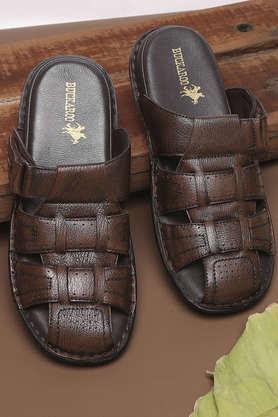 Buy BUCKAROO Tan New Reef Genuine Leather Slipon Mens Sandals