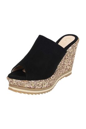 Glitter wedge online heels