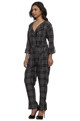 Black store check jumpsuit