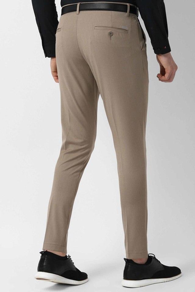 Buy Louis Philippe Beige Trousers at