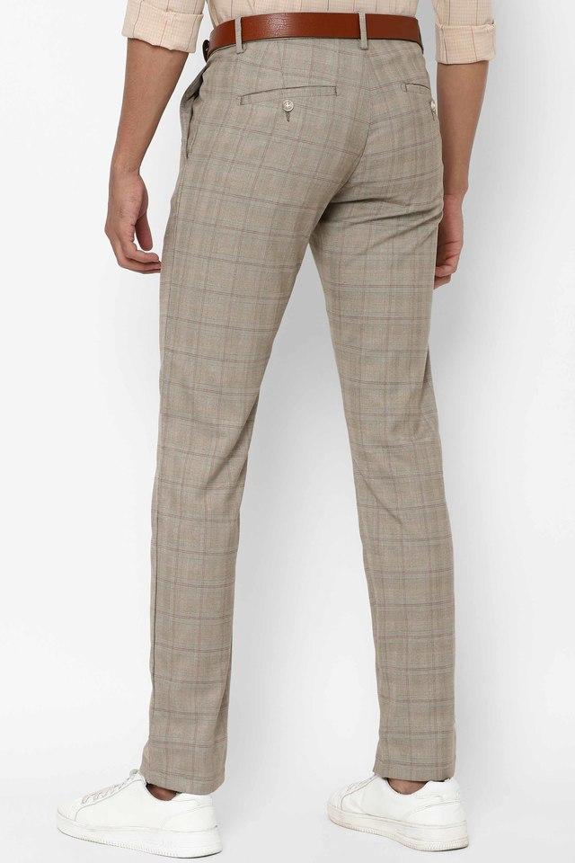 Buy Men Khaki Comfort Fit Solid Formal Trousers Online  85195  Allen Solly