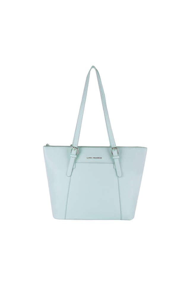 Buy LINO PERROS Blue Zipper Faux Leather Women s Casual Shoulder Bag Shoppers Stop