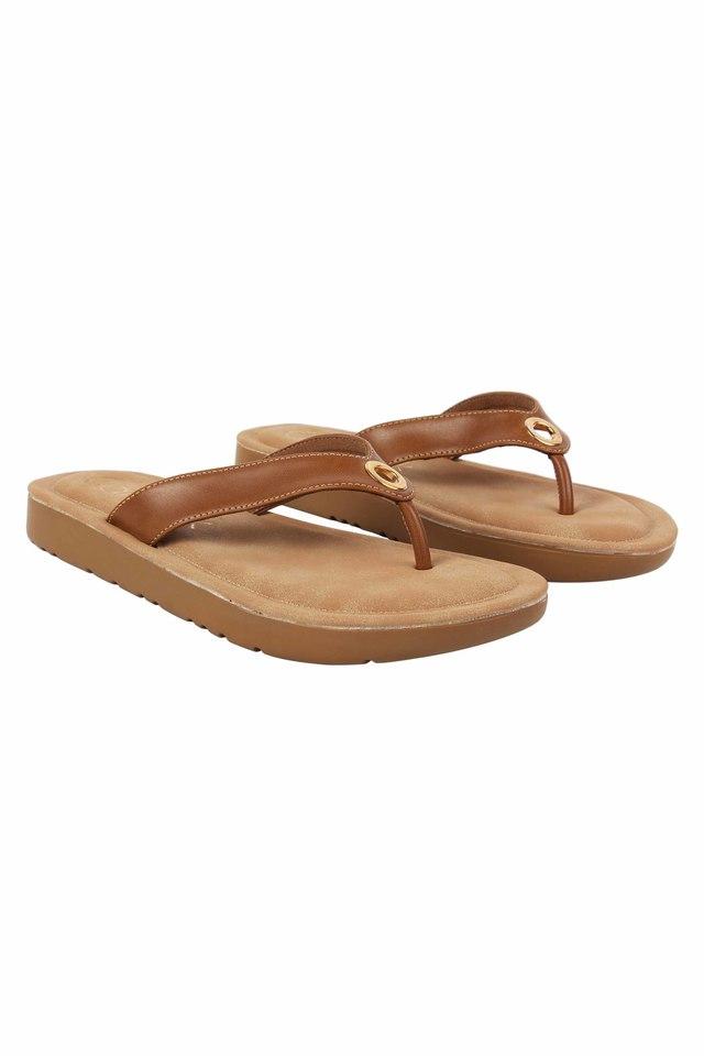 B.O.C Solid Brown Flip Flops Size 9 - 42% off