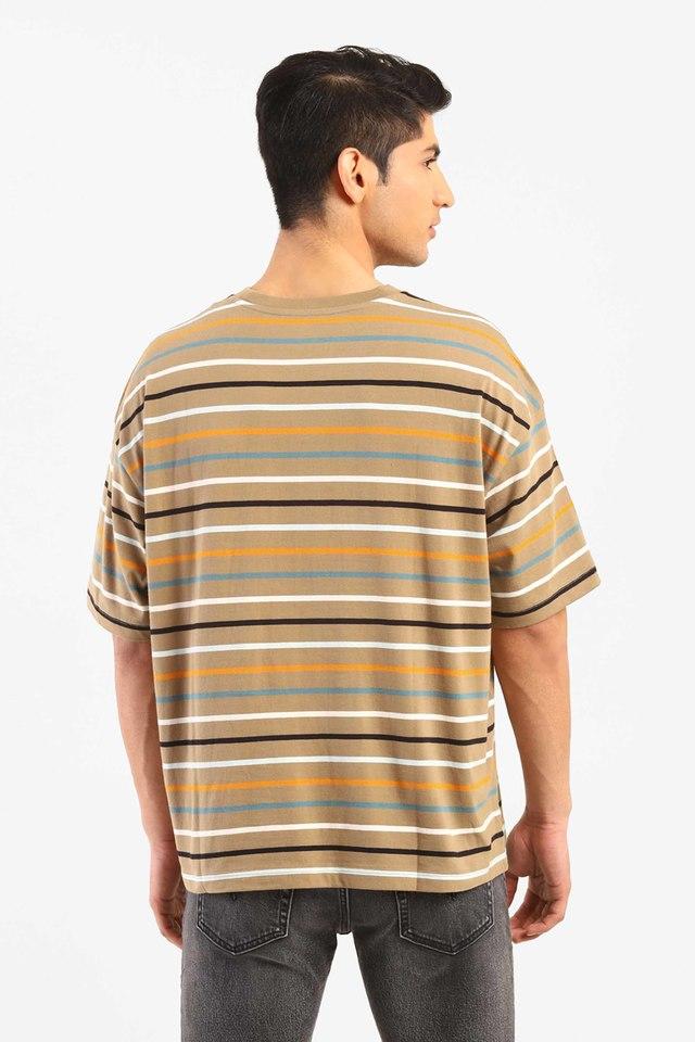 Buy LEVIS Multi Stripes Cotton Regular Fit Mens T-Shirt | Shoppers Stop