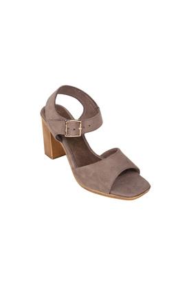 Suede block best sale heel sandals