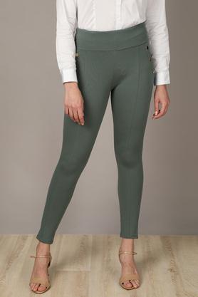 Viscose Mix Plain Slim Fit Treggings