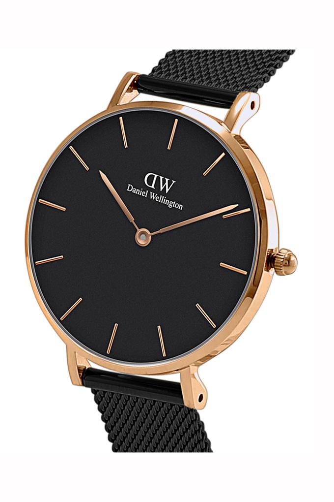 Buy DANIEL WELLINGTON Womens Black Dial 28mm Rose Gold Analogue