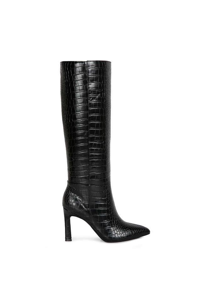 Croc embossed side zip best sale chunky boots