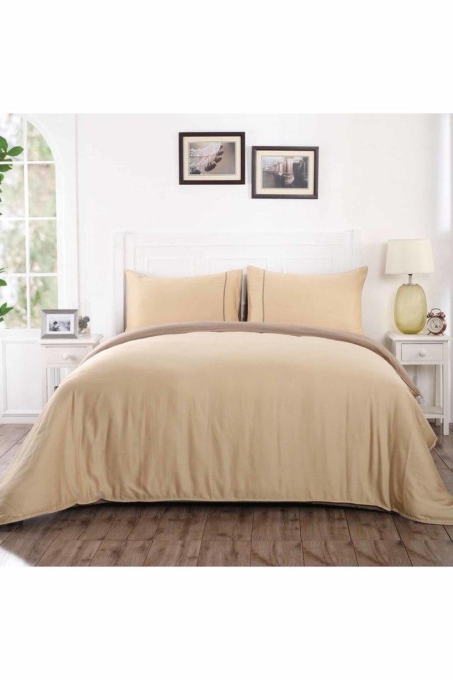 Buy MASPAR Neutral Viola 300TC Cotton Neutral Solid Single Duvet Cover