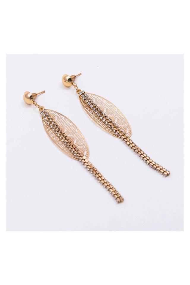 Jaborosa Floret Chain Drop Gold Earrings | Jewelry Online Shopping | Gold  Studs & Earrings