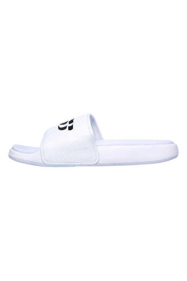 White skechers cheap flip flops