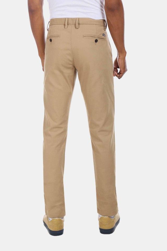 Buy Arrow Sports Flat Front Textured Casual Trousers - NNNOW.com