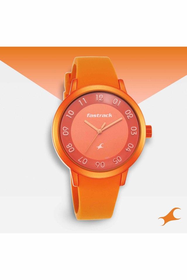 Orange fastrack watch best sale