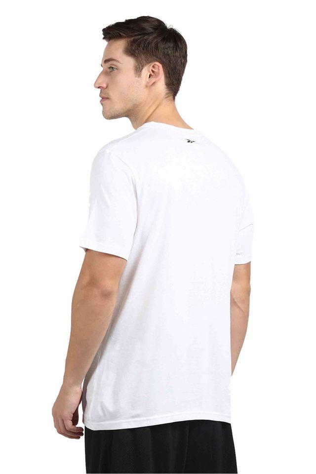 Buy REEBOK White Cotton Slim Fit Mens Active T Shirt Shoppers Stop