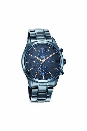 Titan Quartz Analog with Date Blue Dial Stainless Steel Strap Watch for Men