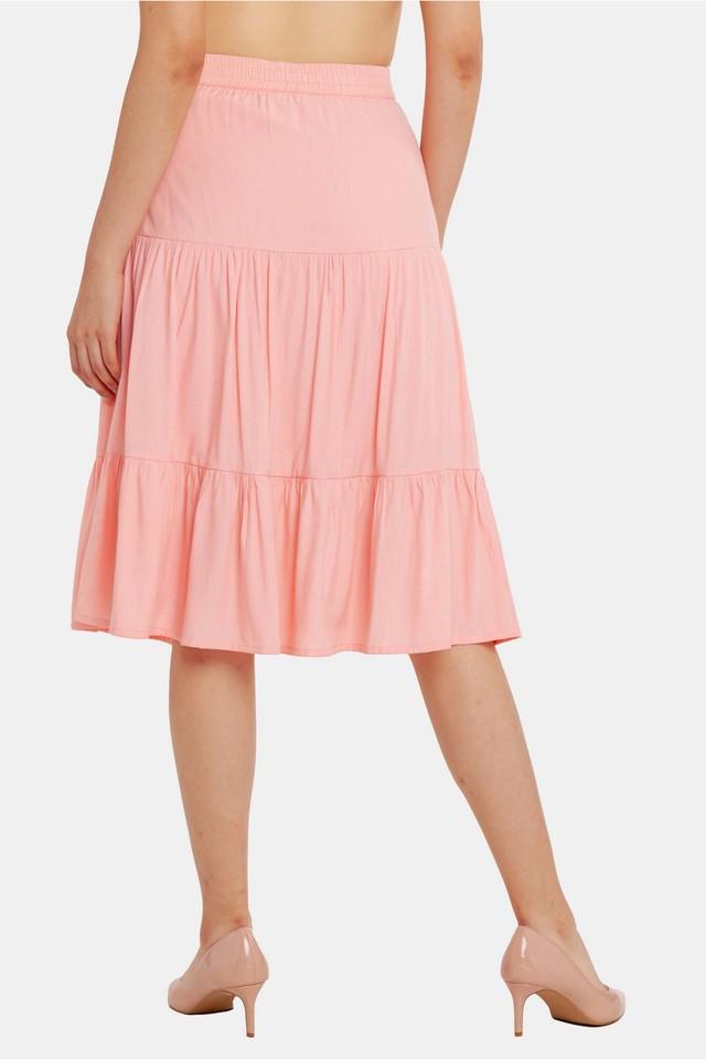 Pink skirt knee clearance length