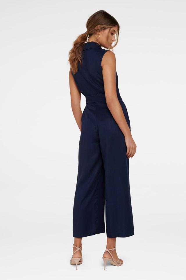 Navy jumpsuit hot sale with blazer