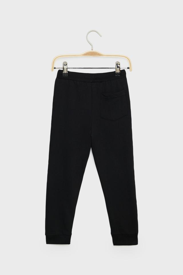 Buy STOP Black Solid Cotton Relaxed Fit Boys Track Pants Shoppers Stop