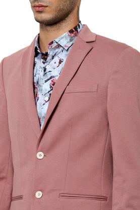 Buy JACK AND JONES Pink Mens Slim Fit Notched Lapel Slub Blazer