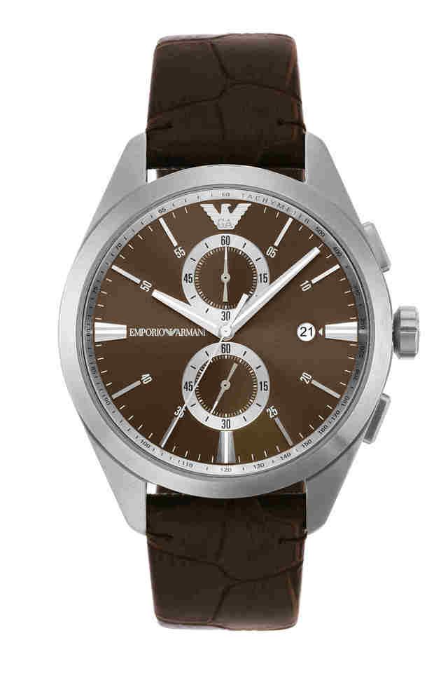 Armani brown outlet leather watch