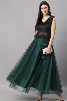 Green net maxi on sale skirt