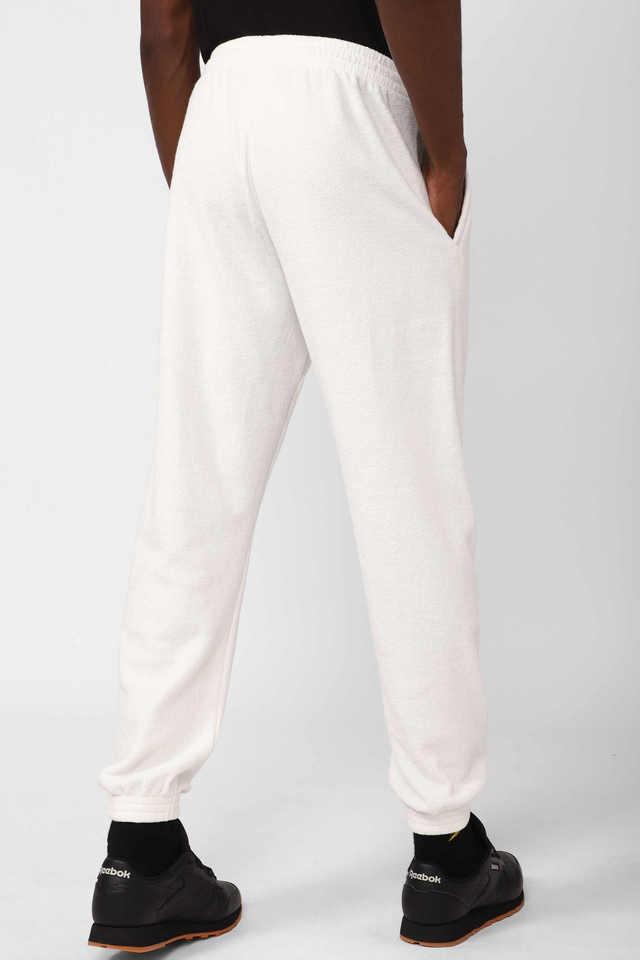 White polyester track online pants