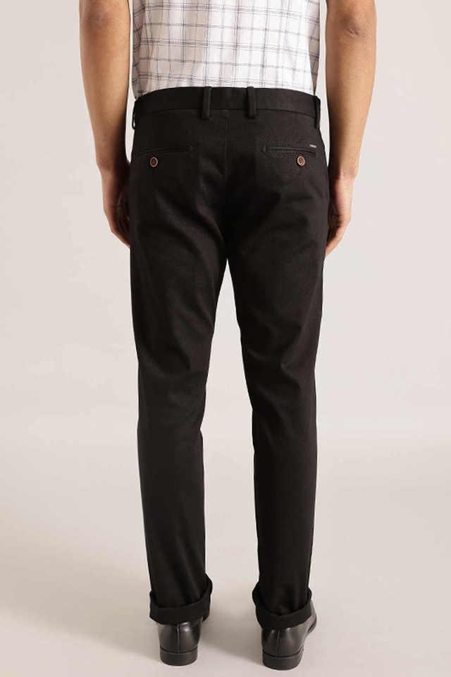 Buy INDIAN TERRAIN Solid Cotton Stretch Tailored Fit Men's Casual