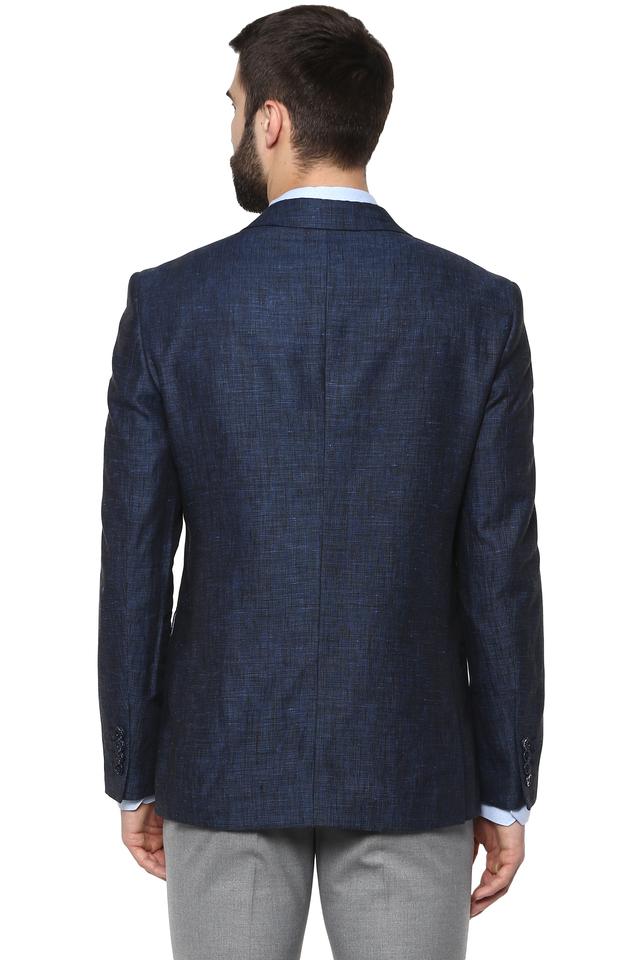 Louis Philippe Mens Notched Lapel Slub Blazer : : Fashion