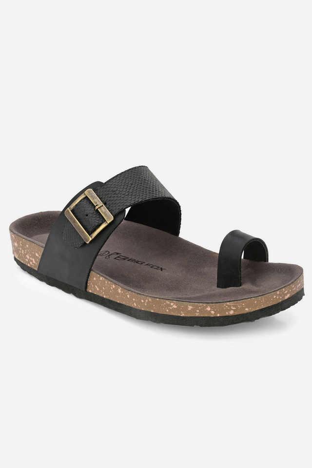 Buy BIG FOX Black Synthetic Slip on Men s Casual Wear Sandals Shoppers Stop